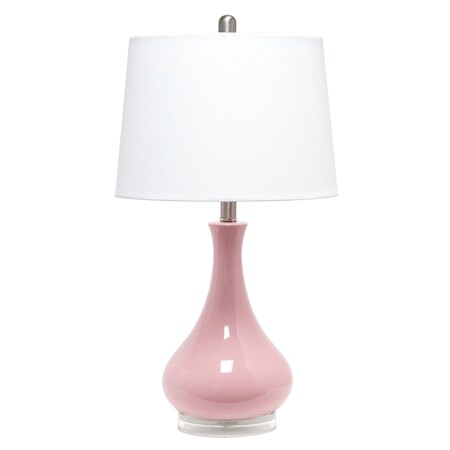 Lalia Home Droplet Table Lamp with Fabric Shade, Rose Pink LHT-4005-RP